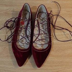 Sam Edelman maroon lace up flats